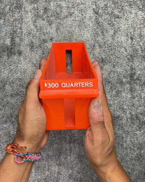$300 Quarters Orange Plastic Quarter Coin Holder