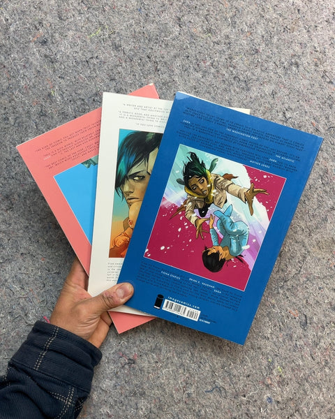 Saga Graphic Novels by Brian K. Vaughan and Fiona Staples, Volumes 3, 4, and 5
