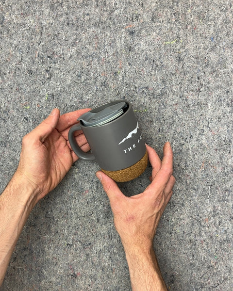 The Foothills Gray Mug with Cork Base