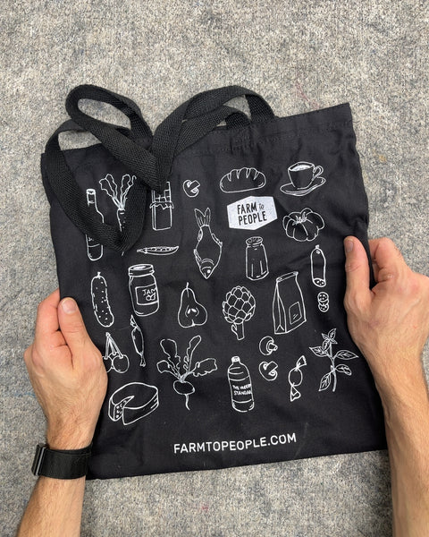 Farm to People Illustrated Grocery Canvas Tote Bag