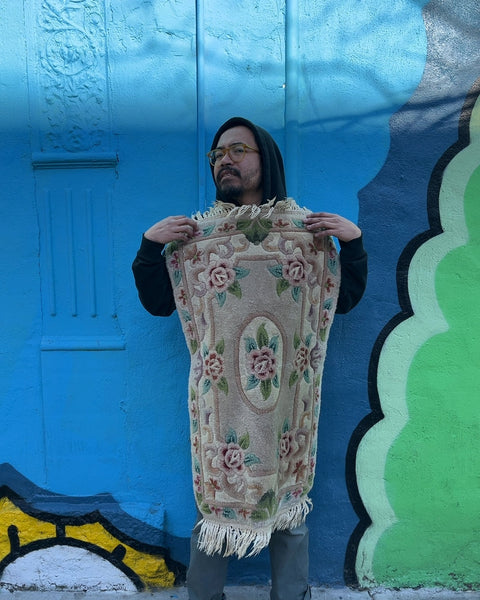 Vintage Floral Wool Runner, 24x36"