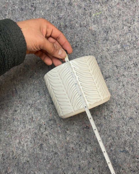 White Ceramic Planter, 5"