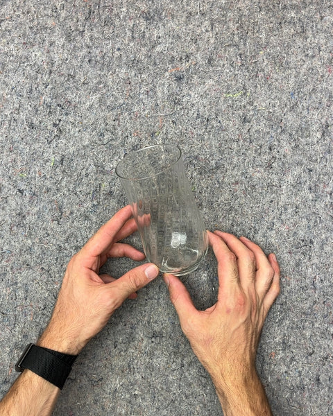 Clear Glass Ribbed Drinking Tumbler