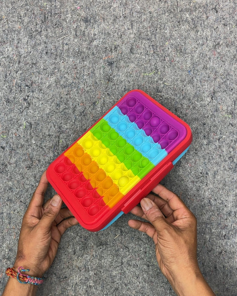 Rainbow Pop It Fidget Toy Lunch Box