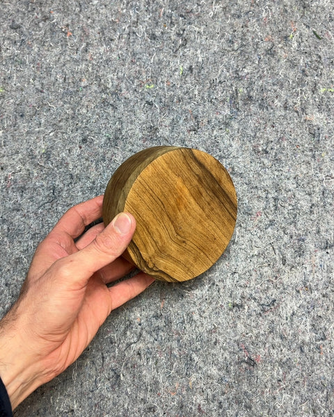 Pretty Olive Wood Salt + Pepper Cellar