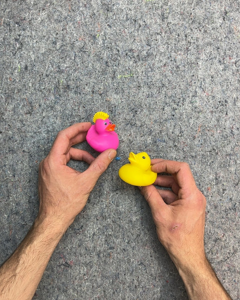 Two Rubber Ducks, One Is A Punk