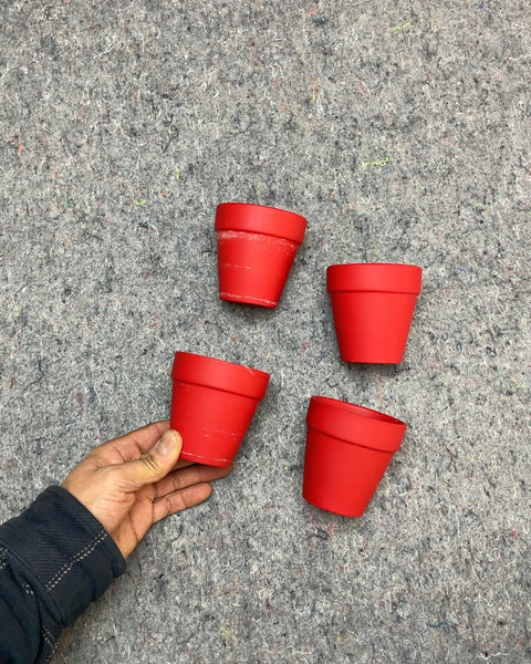 Small Red Terracotta Pots, Set of 4