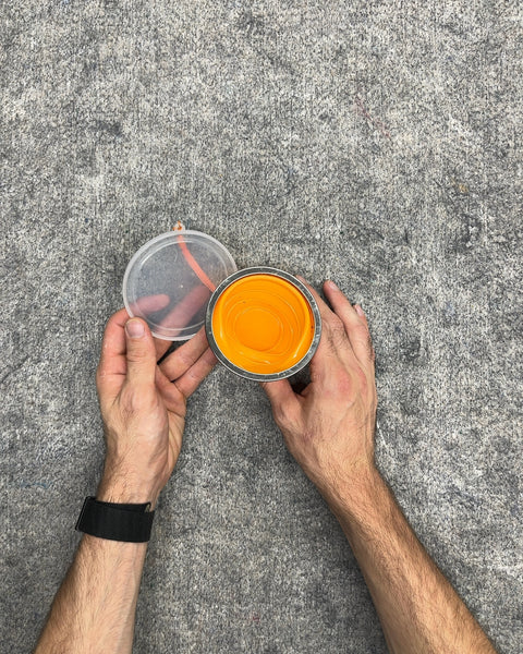 Orange Collapsible Silicone Travel Cup with Lid and Lanyard
