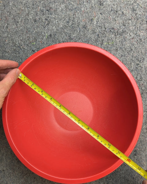 Red Plastic Mixing Bowl, 13"