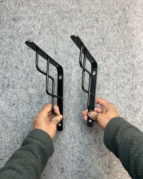 Pair of Black Metal Shelf Brackets