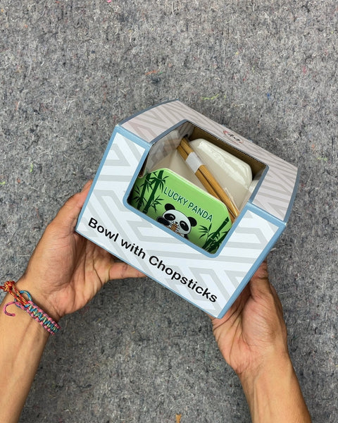Lucky Panda Bowl with Chopsticks