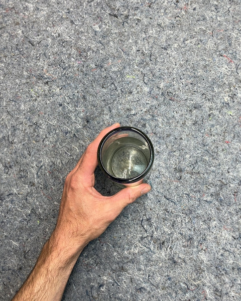 Very Pretty Glass Tumbler with Blue Rim