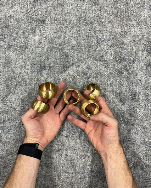 Set of 5 Brass Napkin Rings