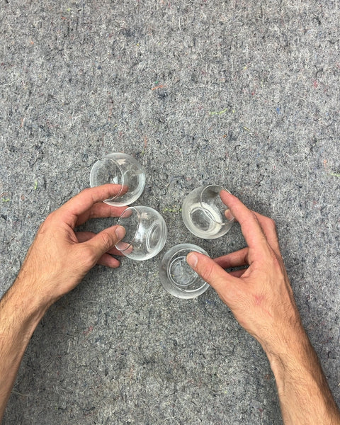 Set of 4 Clear Glass Votive Candle Holders