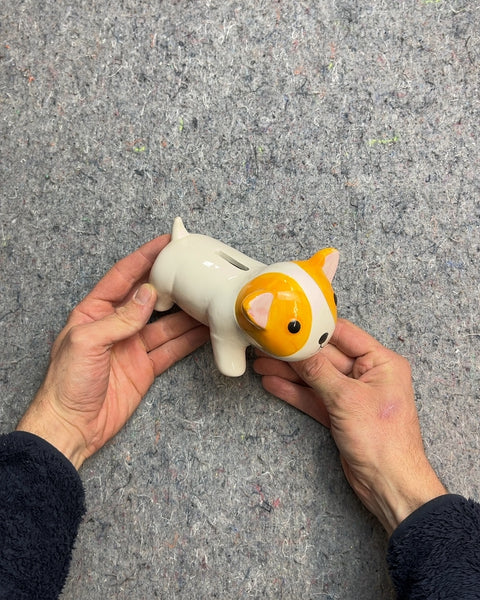 Ceramic Corgi Piggy Bank