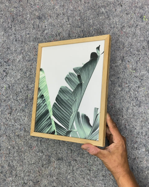 Framed Banana Leaf Print Art, 8.5x11"