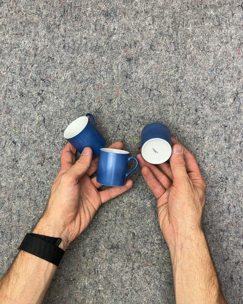 Set of Three Sexy Japanese Blue Espresso Cups