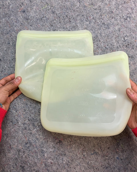 2 Bigass Reusable Silicone Food Storage Bags