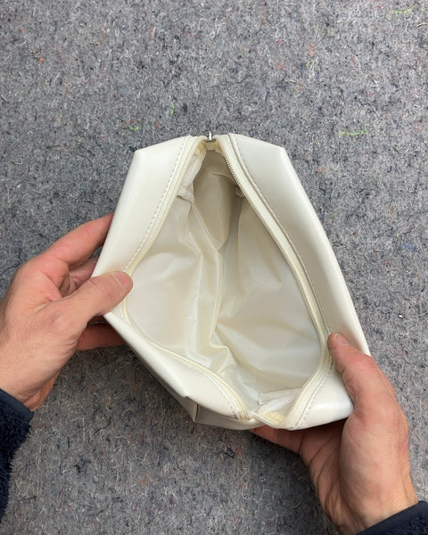 White Zippered Travel Toiletry Bag