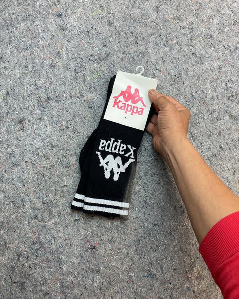 Kappa Black and White Striped Socks for Austin