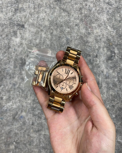 Michael Kors Rose Gold Tone Chronograph Watch, 8 in