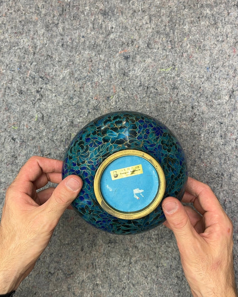 Vintage Chinese Cloisonné Vase, H8.5"