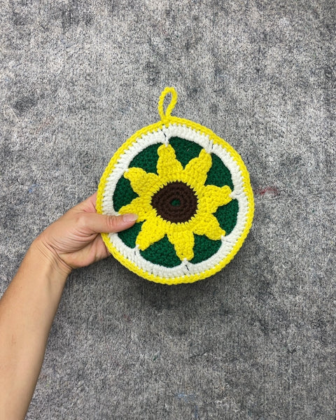 Crochet Sunflower Wall Art