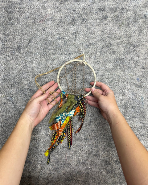 Handmade Fabric Ribbon Dreamcatcher Wall Hanging