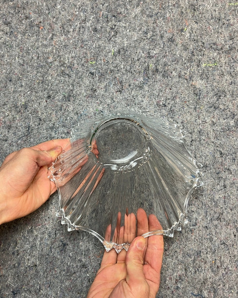 Pretty Clear Glass Bowl, 8"