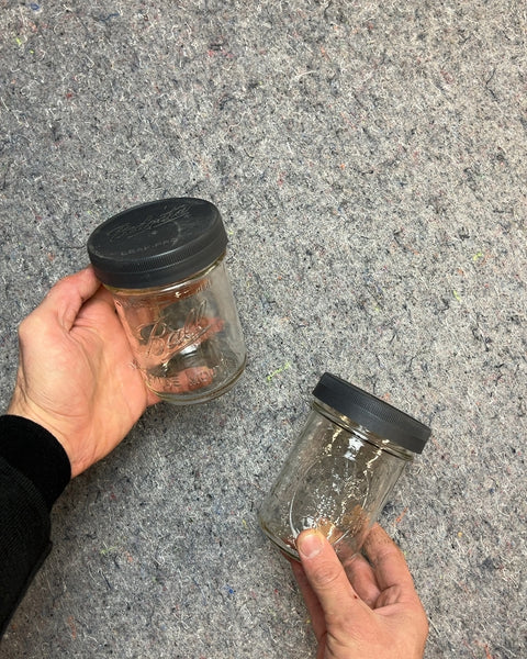 Two Glass Mason Jars With Lid