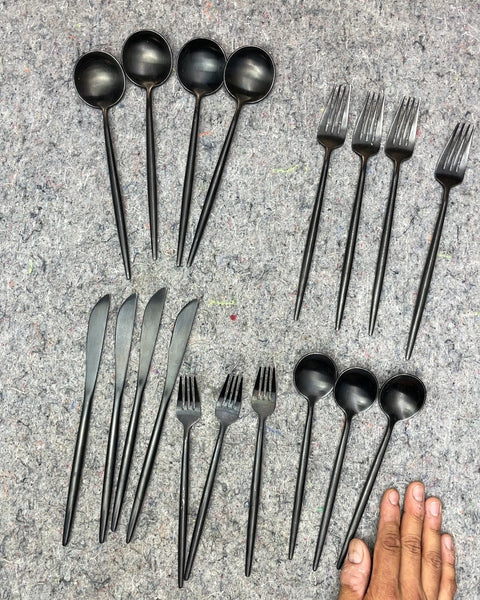 Sexy Black Metal Cutlery Set