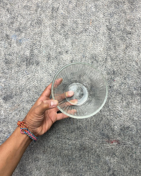 Pyrex Clear Glass Ribbed Bowl