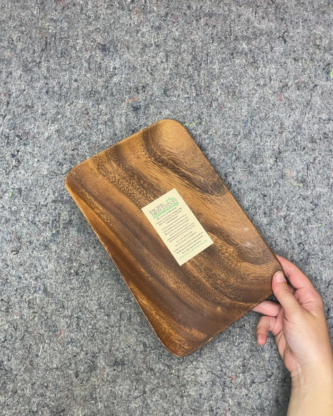 A Third Pacific Merchants Acacia Wood Serving Tray, 7 x 10.5 in