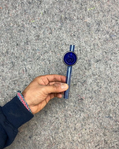 Fancy Blue Glass Smoking Pipe