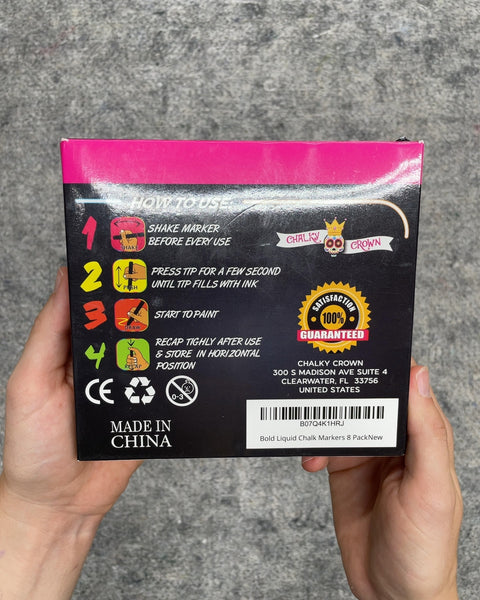 Chalky Crown Bold Liquid Chalk Markers, 8-Pack