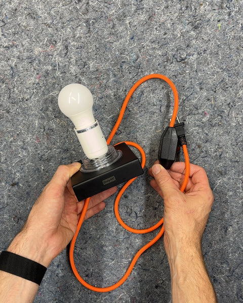 Only NY Black Table Lamp with Orange Cord