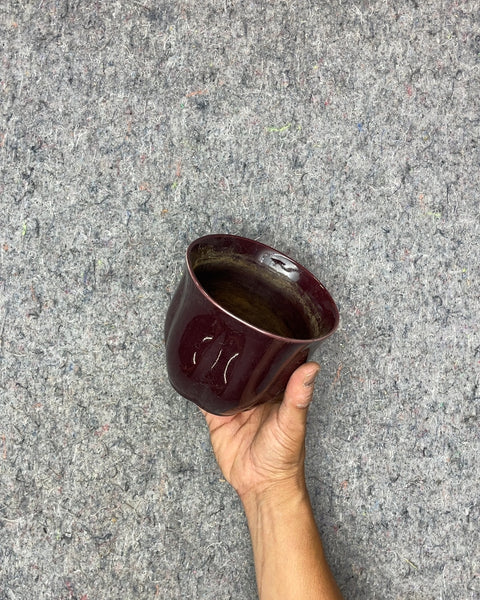 IKEA Vinter Burgundy Ceramic Planter