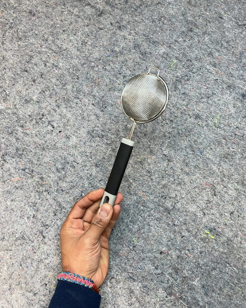 Small Mesh Strainer with Black Handle