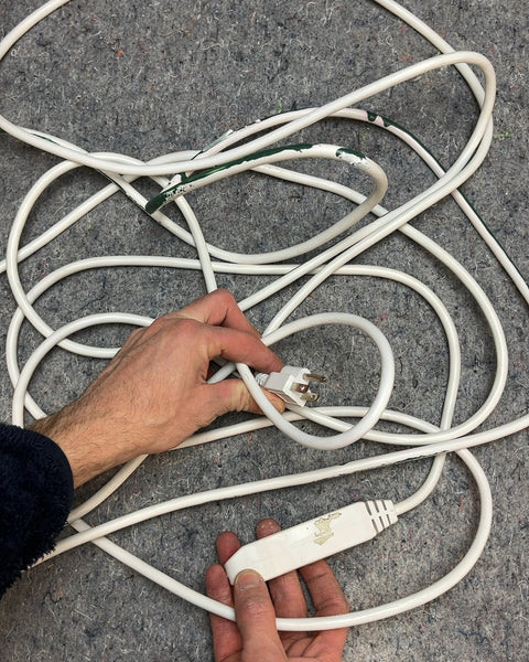 Very Long White Extension Cord with 4 Outlets