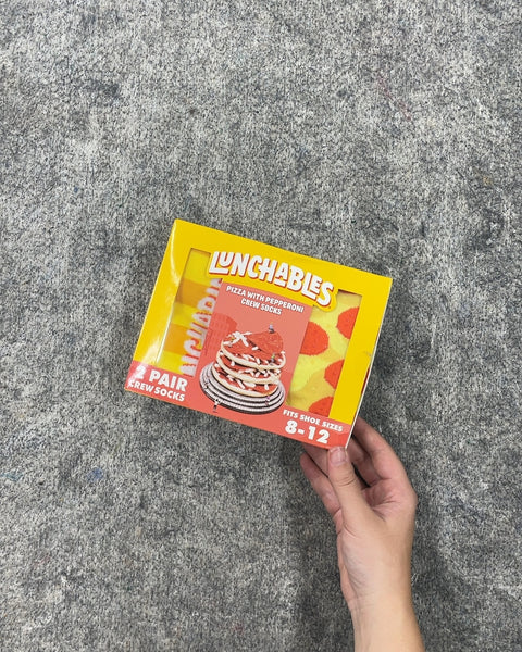 Lunchables Pizza with Pepperoni Crew Socks, Size 8-12