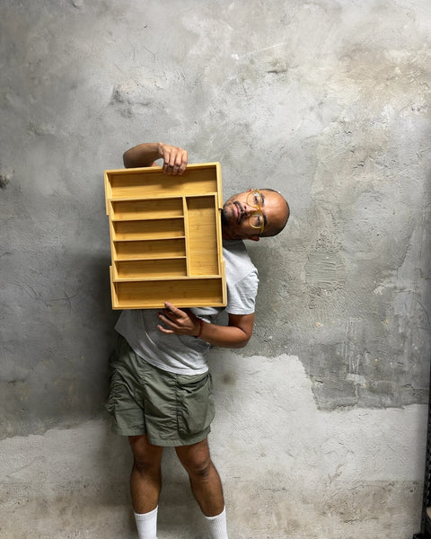 Bamboo Expandable Cutlery Organizer, 14x12-18”