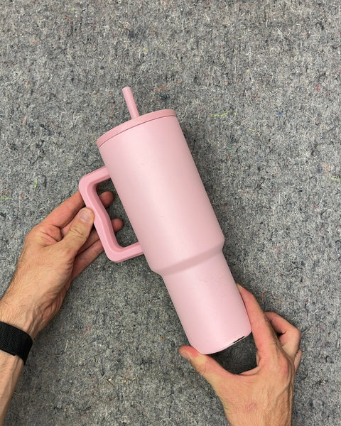 Simple Modern Pink Insulated Tumbler with Handle