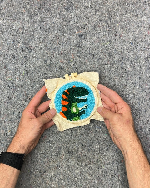 Dinosaur Punch Needle Art Hoop