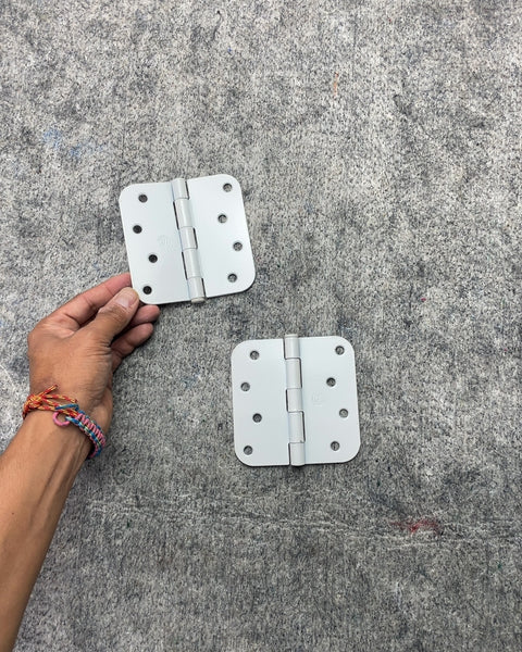 White Metal Door Hinges, 4x1.75"