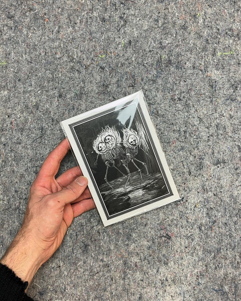 Surreal Illustration Of Flaming Skeletons