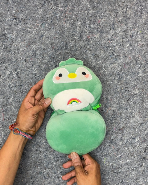 Green Penguin Plush Travel Pillow