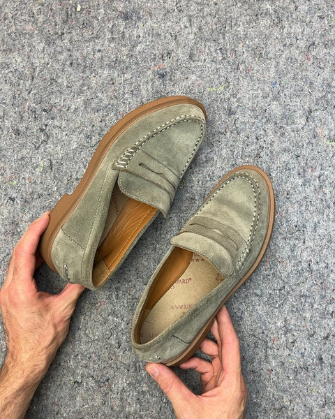 GEOX Green Suede Loafers, Size EU 38