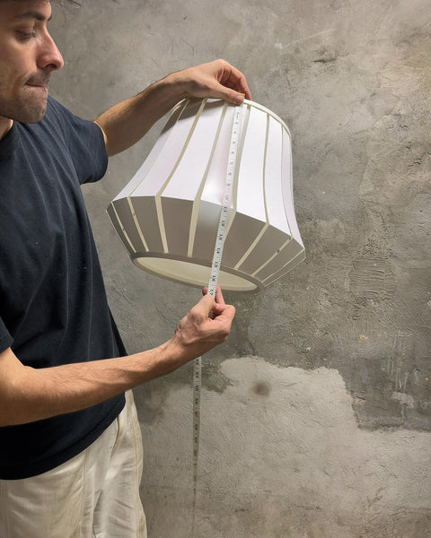 White Modern Slatted Pendant Lamp Shade, H15xW12"