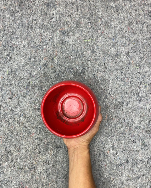 Red Ceramic Planter, No Drain