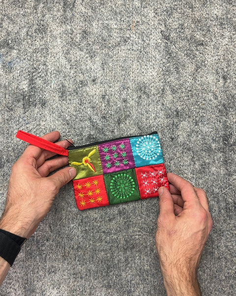 Cute Embroidered Patchwork Pouch